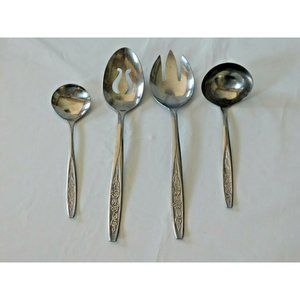 Customcraft Floral 4 Pc Serving Hostess Set